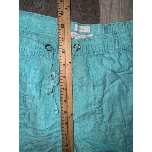Womens C&C California Aqua Linen Shorts Size L Elastic Waist & Drawstring - Picture 6 of 6